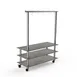 Steelite MGCMLA06GSXW 71" Configurable Buffet Table, 3-Tier, Grey Slate BHP Laminate Top, Brushed Stainless Steel 1 image