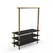 Steelite MGCMLA06MBXF 71" Modular Classic Arch Buffet Table, 3-Tier, Nero Marquina Marble BHP Laminate Top, Brushed Brass Legs 1 image
