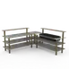 Steelite MGCMLB01GBXF 100x100 Modular Buffet Station, 3-Tier, 47H, Grey Slate BHP Laminate Top, Stainless Steel Ice Bin 1 image