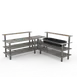 Steelite MGCMLB01GSXF 100" Modular Buffet Corner Station, 3-Tier, Stainless Steel & Grey Slate Laminate Top 1 image