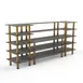 Steelite MGCMLB04GBXF 130" Configurable Buffet Table, 5-Tier, Grey Slate BHP Laminate Top, Brushed Brass Legs 1 image