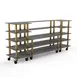 Steelite MGCMLB04GBXW 130" Configurable Buffet Table, 5-Tier, Grey Slate BHP Laminate Top, Brushed Brass Casters 1 image