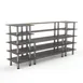 Steelite MGCMLB04GSXF 130" Configurable Buffet Table, 5-Tier, Grey Slate BHP Laminate Top, Brushed Stainless Steel Legs 1 image