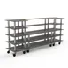 Steelite MGCMLB04GSXW 130" Configurable Buffet Table, 5-Tier, Grey Slate BHP Laminate Top, Brushed Stainless Steel 1 image