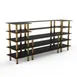 Steelite MGCMLB04MBXF 130" Configurable Buffet Table, 5-Tier, Nero Marquina Marble BHP Laminate Top, Brushed Brass Legs 1 image