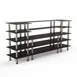 Steelite MGCMLB04MSXF 130" Configurable Buffet Table, 5-Tier, Nero Marquina Marble BHP Laminate Top, Brushed Stainless Steel Legs 1 image