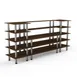 Steelite MGCMLB04WSXF 130" Configurable Buffet Table, 5-Tier, 29-1/2"D x 60-1/2"H, Bengali Mango Wood BHP Laminate Top 1 image