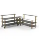 Steelite MGCMLB05GBXW 100x100 Modular Buffet Corner Station, 3-Tier, 47.5H, Stainless Steel, Grey Slate BHP Laminate Top 1 image