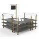 Steelite MGCMLB06GBXF 3-Tier Buffet Station, 100x100, Grey Slate BHP Laminate, Brushed Brass Legs 1 image