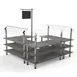 Steelite MGCMLB06GSXF 100" Rectangular Buffet Table, 3-Tier, Grey Slate BHP Laminate, Brushed Stainless Steel, 94"H 1 image