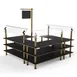 Steelite MGCMLB06MBXF 3-Tier Buffet Station, 100x100, Nero Marquina Marble BHP Laminate, Brushed Brass Legs 1 image