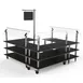 Steelite MGCMLB06MSXW 3-Tier Buffet Station, 100x100x94, Nero Marquina Marble BHP Laminate Top, Brushed Stainless Steel 1 image