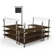 Steelite MGCMLB06WSXF 3-Tier Buffet Station, 100x100, Brushed Stainless Steel, Bengali Mango Wood Top 1 image
