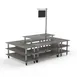 Steelite MGCMLB07GSXW 130" x 71" x 107"H 4-Tier Buffet Table, Grey Slate BHP Laminate Top, Brushed Stainless Steel Casters 1 image