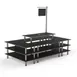 Steelite MGCMLB07MSXF 130" x 71" x 107"H 4-Tier Buffet Table, Nero Marquina BHP Laminate, Bamboo Core, Brushed Stainless Steel 1 image