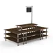 Steelite MGCMLB07WSXF 130" x 71" x 107"H Modular Buffet Table, 4-Tier, Rectangular, Bengali Mango Wood Top, Brushed Stainless Steel Legs 1 image
