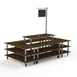 Steelite MGCMLB07WSXW 130" x 71" x 107"H 4-Tier Rectangular Buffet Table, Bengali Mango Wood BHP Laminate Top, Brushed Stainless Steel Casters 1 image
