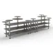 Steelite MGCMLB08GSXF 3-Tier Modular Buffet Station, 180-1/2" x 38" x 54", Grey Slate BHP Laminate Top, Brushed Stainless Steel Legs 1 image