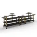 Steelite MGCMLB08MBXW 3-Tier Modular Buffet Station, 180.5" x 38" x 54", Nero Marquina BHP Laminate, Brushed Brass Caster 1 image