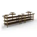 Steelite MGCMLB08WBXF 3-Tier Buffet Station, 180-1/2" x 38" x 54"H, Bengali Mango Wood BHP Laminate Top, Brushed Brass Legs 1 image