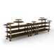 Steelite MGCMLB08WBXW 3-Tier Modular Buffet Station, 180-1/2" x 38" x 54", Bengali Mango Wood Top, Brushed Brass Casters 1 image