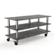Steelite MGCMLB09GSXW 71" Configurable Buffet Table, 3-Tier, Grey Slate BHP Laminate Top, Brushed Stainless Steel 1 image