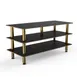 Steelite MGCMLB09MBXF 71" Buffet Table, 3-Tier, Nero Marquina BHP Laminate, Brushed Brass, 35"H 1 image