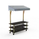 Steelite MGCMLB10MBWW Modular Classic Canopy Buffet Table, 71"W x 29"D x 96"H, Marble Black, Brushed Brass, On Casters 1 image