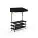 Steelite MGCMLB10MSBF 71" Modular Classic Buffet Table, 3-Tier, 96"H, Bengali Mango Wood Top, Black Canopy, Brushed Stainless Steel 1 image