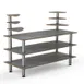 Steelite MGCMLB11GSXF 71" Configurable Buffet Table, 3-Tier, Grey Slate BHP Laminate Top, Brushed Stainless Steel Legs 1 image