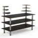 Steelite MGCMLB11MSXF 71" Configurable Buffet Table, 3-Tier, Rectangular, Nero Marquina BHP Laminate, Brushed Stainless Steel 1 image