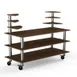 Steelite MGCMLB11WSXW 71" Configurable Buffet Table, 3-Tier, 54"H, Bengali Mango Wood Top, Brushed Stainless Steel 1 image