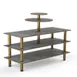 Steelite MGCMLB12GBXF 75" Buffet Table, 3-Tier, Grey Slate BHP Laminate, Brushed Brass, 53-1/2"H 1 image