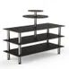 Steelite MGCMLB12MSXF 75" Configurable Buffet Table, 3-Tier, Nero Marquina Marble BHP Laminate Top, Brushed Stainless Steel Legs 1 image