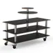 Steelite MGCMLB12MSXW 75" Configurable Buffet Table, 3-Tier, Nero Marquina Marble BHP Laminate, Brushed Stainless Steel 1 image