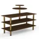 Steelite MGCMLB12WBXF 75" Configurable Buffet Table, 3-Tier, Bengali Mango Wood Top, Brushed Brass Legs 1 image