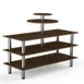 Steelite MGCMLB12WSXF 75" Configurable Buffet Table, 3-Tier, Bengali Mango Wood Top, Brushed Stainless Steel Legs 1 image