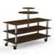 Steelite MGCMLB12WSXW 75" Configurable Buffet Table, 3-Tier, Bengali Mango Wood Top, Brushed Stainless Steel 1 image