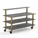 Steelite MGCMLB13GBXW 71" Configurable Buffet Table, 3-Tier, Grey Slate BHP Laminate, Brushed Brass Casters 1 image