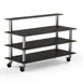 Steelite MGCMLB13MSXW Mogogo Buffet Solutions Modular Classic Plus 71" x 29-1/2" x 47"H Rectangular 3-Tier Buffet Table with Nero Marquina Marble BHP Laminate Top 1 image