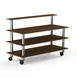 Steelite MGCMLB13WSXW Mogogo Buffet Solutions Modular Classic Plus 71" x 29-1/2" x 47"H 3-Tier Rectangular Buffet Table with Back Shelf, Bengali Mango Wood BHP High Pressure Laminate Top 1 image
