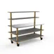 Steelite MGCMLC02GBXW 71" Modular Back Bar Station, 3-Tier, Stainless Steel, Grey Slate BHP Laminate, Brushed Brass Legs 1 image