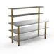 Steelite MGCMLC04GBXF 71" Modular Buffet Table, 5-Tier, Stainless Steel, Grey Slate Laminate, Brushed Brass Legs 1 image