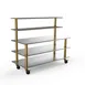 Steelite MGCMLC04GBXW 71" Modular Buffet Table, 5-Tier, Stainless Steel, Grey Slate Laminate, Brushed Brass Casters 1 image