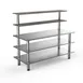 Steelite MGCMLC04GSXF 71" Modular Buffet Table, 5-Tier, Stainless Steel Top, Grey Slate Laminate, Brushed Stainless Steel Legs 1 image