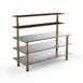 Steelite MGCMLC04WBXF 71" Modular Buffet Table, 5-Tier, Stainless Steel, Bamboo Core Laminate, Brushed Brass Legs 1 image