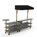 Steelite MGCMLC07GBBW 3-Tier Modular Mixology Bar Station, 125"W x 41"D x 96"H, Stainless Steel, Grey Slate BHP Laminate Top 1 image