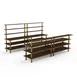Steelite MGCMLC11WBXF 142" Modular Double Bar Buffet Table, Bengali Mango Wood BHP Laminate Top, Brushed Brass Legs 1 image