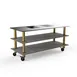 Steelite MGCMLD01GBXW 71" Configurable Buffet Table, 3-Tier, Grey Slate Laminate Top, Stainless Steel Frame 1 image