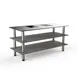 Steelite MGCMLD01GSXF 71" Modular Buffet Table, 3-Tier, Grey Slate Laminate Top, Stainless Steel Frame 1 image